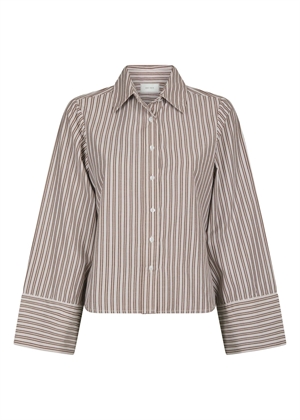 Rosa double mix stripe skjorte Dusty Brown Neo Noir